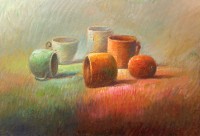 Maqsood Ahmad, 08 x 12 inch, Oil on Board, Still life Painting-AC-MQA-010